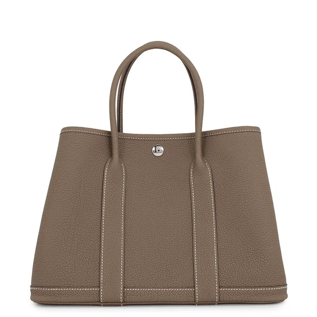 Hermès Garden Party Etoupe Negonda Leather Size TPM in Taupe Leather from GALLERY RARE