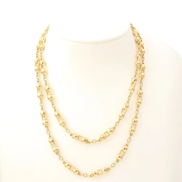 Dior Heart Long Chain Necklace Gold in Gold from VINTAGE QOO TOKYO