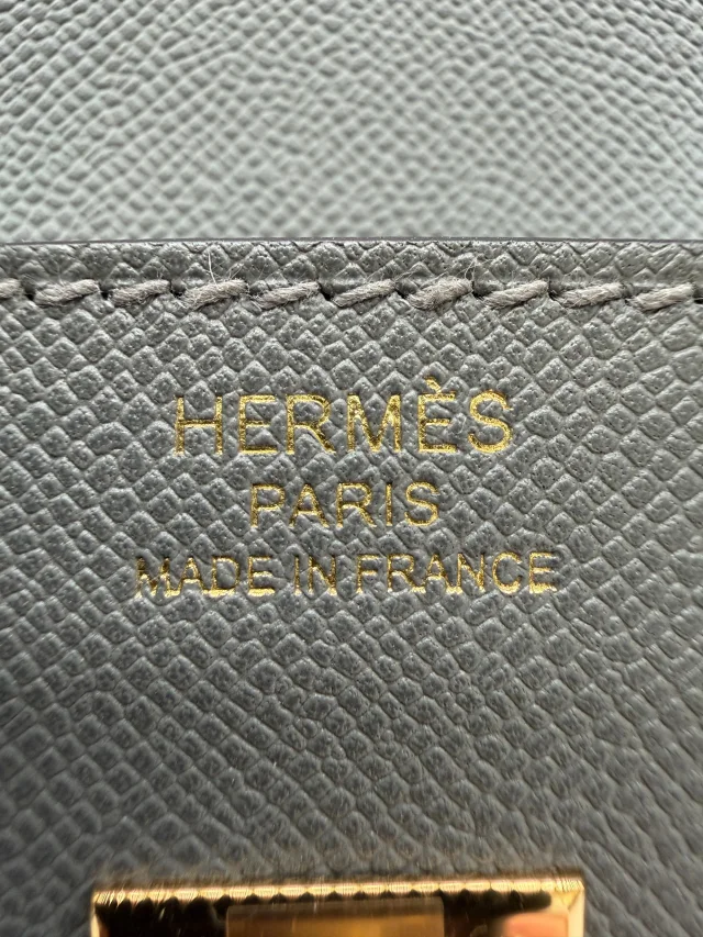 Hermès Birkin 25 Sellier Gris Meyer Madame Gold Hardware in Grey Leather from Luxury Promise, photo 11 of 11