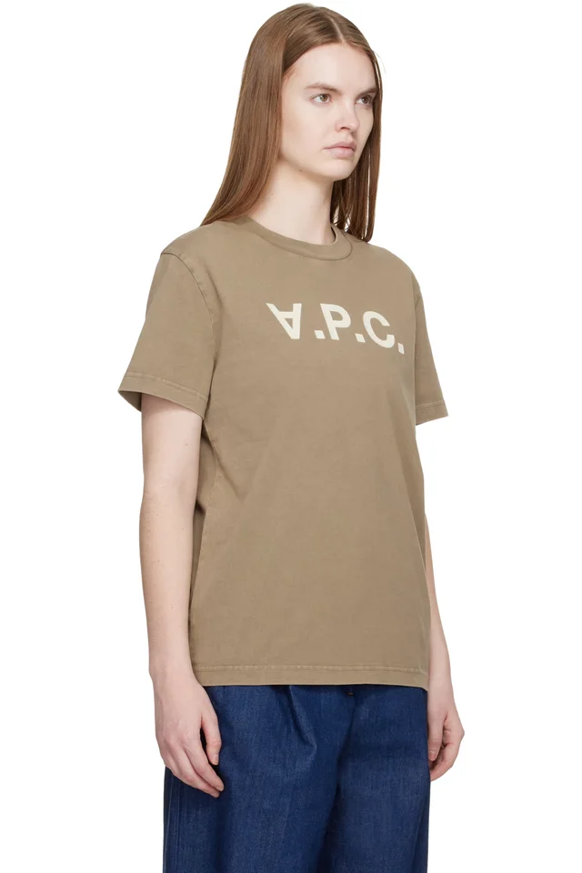 A.P.C. Khaki Standard Grand 'VPC' T-shirt, photo 2 of 4 from SSENSE