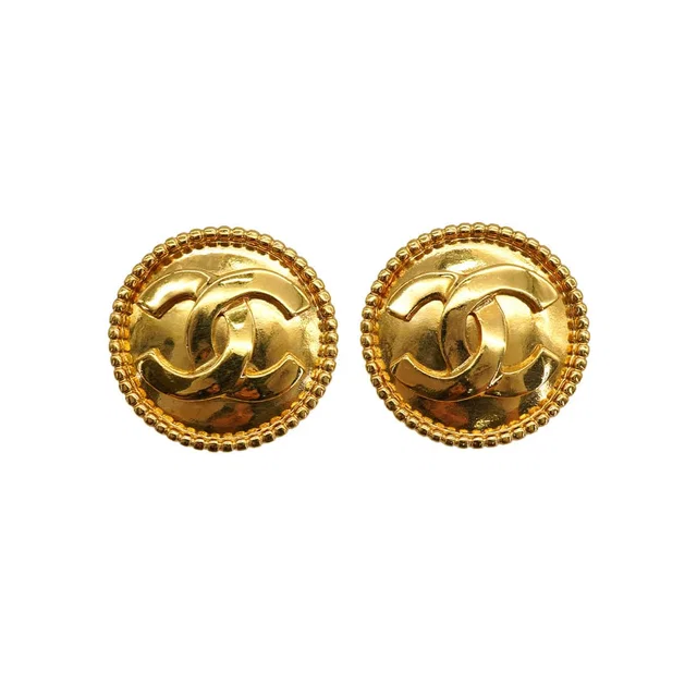 Chanel Vintage Earrings Round Cocomark Accessory 96A from Luxury Promise
