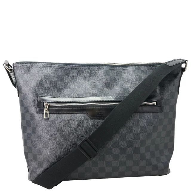 Louis Vuitton Mick Damier Graphite Shoulder Bag Black in Black Canvas from Dallas Designer Handbags
