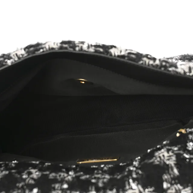 Quilted Large Chanel 19 Flap Black Silver Ecru in Black Tweed from FASHIONPHILE, photo 5 of 11
