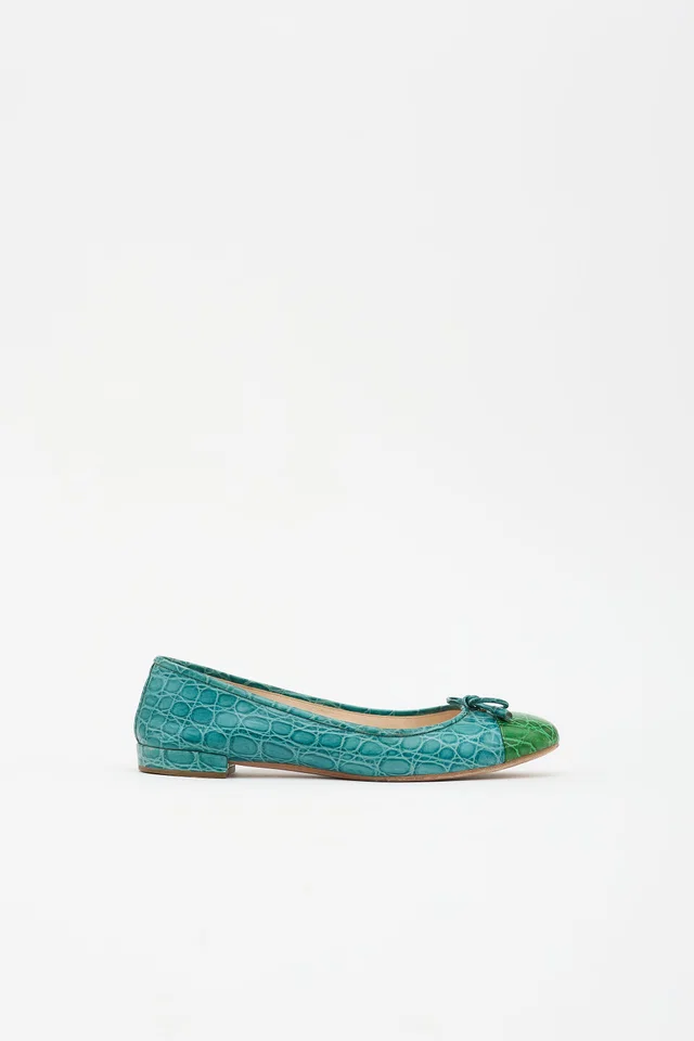 Prada Embossed Leather Ballet Flat in Leather from VSP Consignment