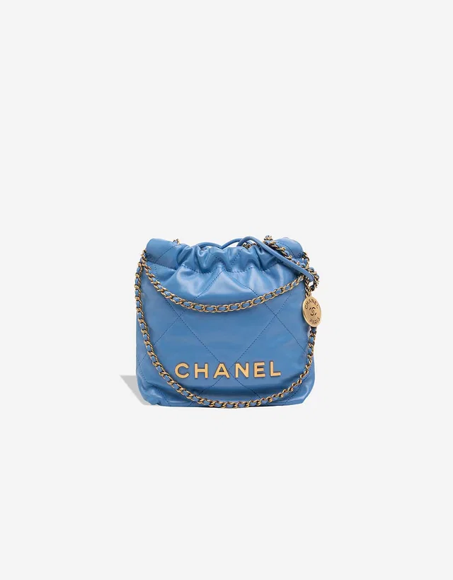 Chanel 22 Mini Calf Blue in Blue Calfskin from SACLÀB