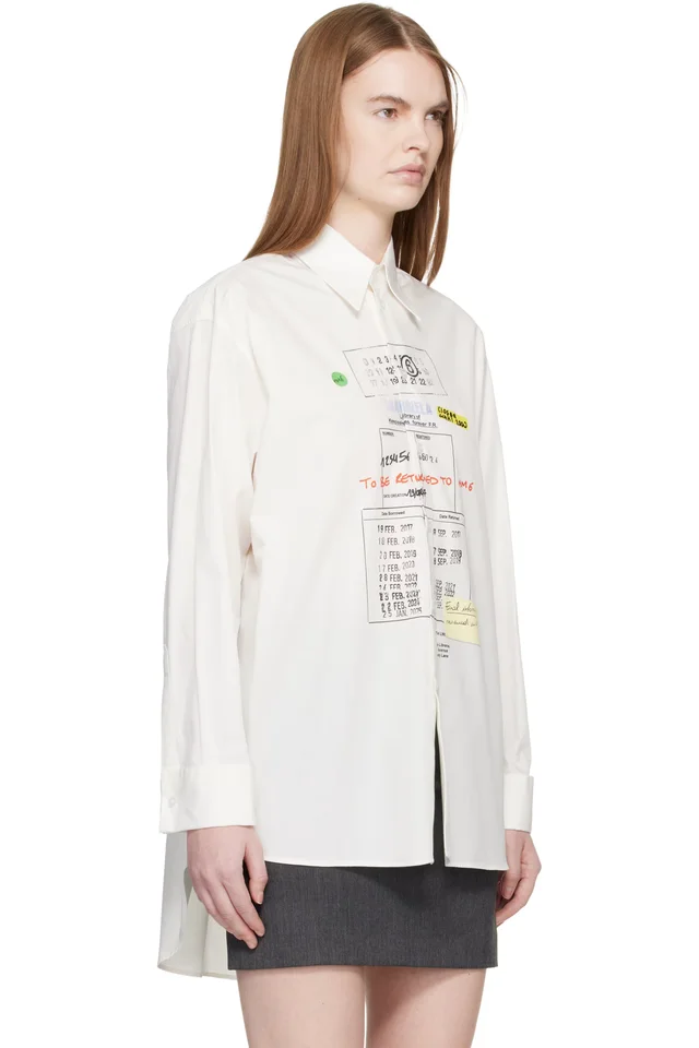 MM6 Maison Margiela Off-White Cotton Poplin Shirt, photo 2 of 4 from SSENSE