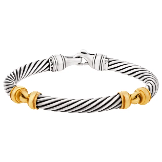 David Yurman bracelet in Sterling Silver & 18k yellow gold in Yellow Yellow Gold, Sterling Silver from Gray And Sons