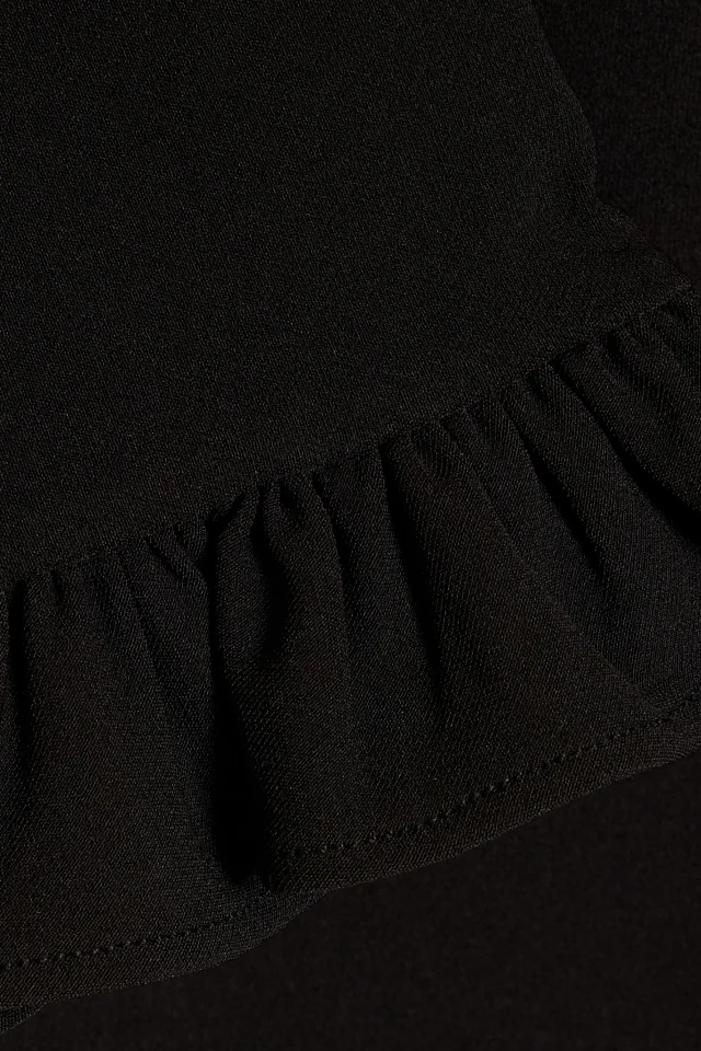 Mikael Aghal Ruffled Stretch-Cady Square-Neck Dress in Black, photo 4 of 4 from THE OUTNET