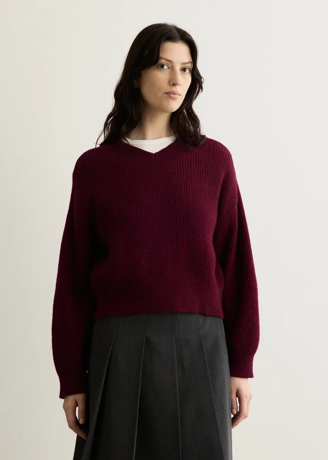 Incu Collection Adore Cropped V Neck Jumper in Red from Incu, photo 1 of 1