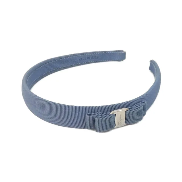 Ferragamo 34 0086 Headband in MEDITERRANEO BLUE / SILVER hardware cotton/rayon from KOMEHYO