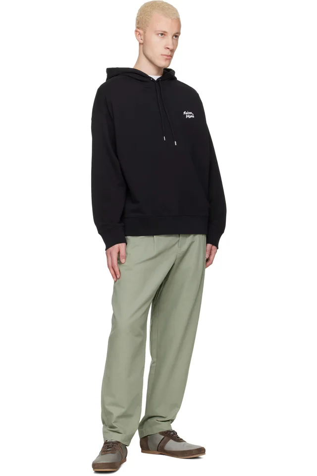 Black 'Maison Kitsuné' Handwriting Oversize Hoodie, photo 4 of 4 from SSENSE