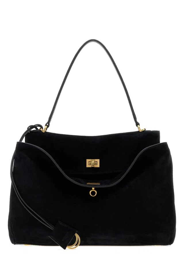 Balenciaga Velvet Shoulder Bag — Black in Black Velvet from HEWI