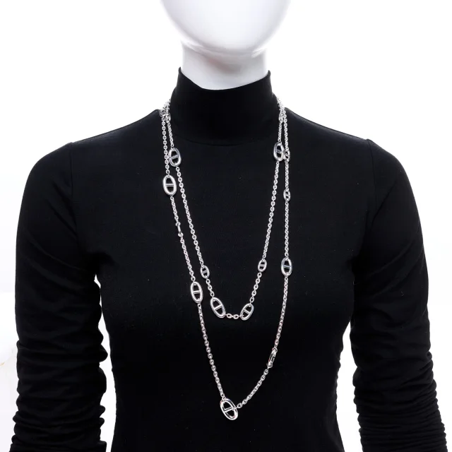 Hermès Sterling Silver Farandole Necklace 160 in Silver from FASHIONPHILE, photo 2 of 6