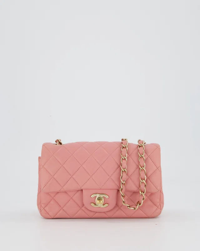 Chanel Pink Mini Rectangular Classic Flap Bag in Pink Lambskin from Sellier