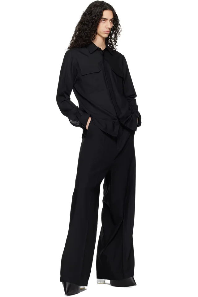 Rick Owens Black Temple Work Shirt, photo 4 of 4 from SSENSE