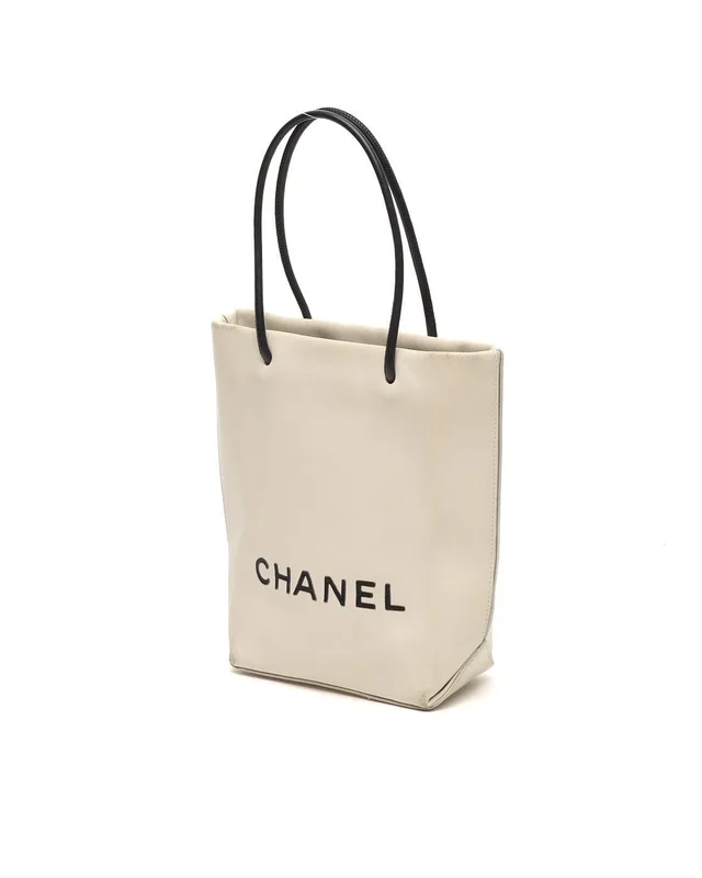 Chanel 2008s Small Vertical Shopping Tote Bag in Leather from A Retro Tale, photo 2 of 9