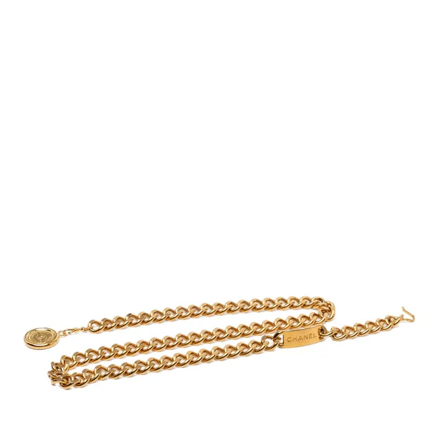Gold Chanel CC Gold Plated 31 Rue Cambon Medallion Chain Belt in Gold from Designer Revival