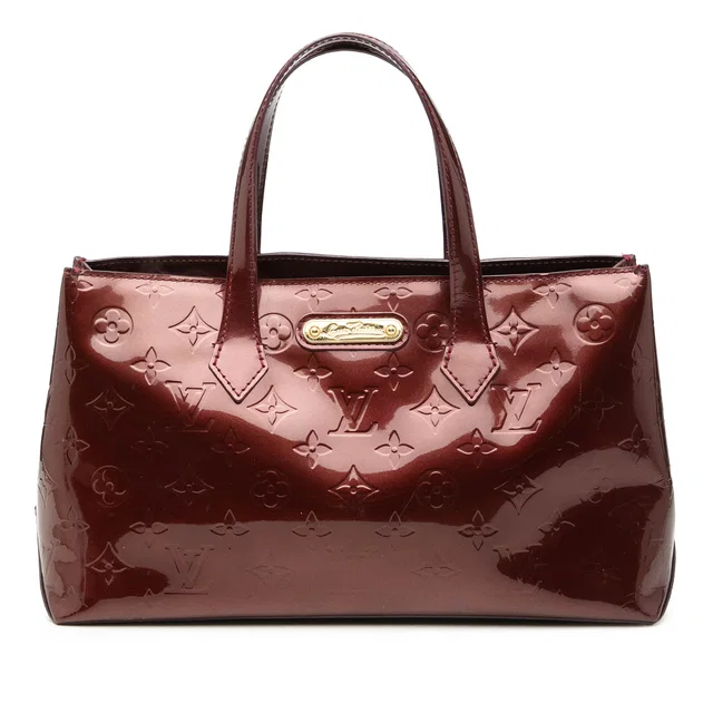 Red Louis Vuitton Monogram Vernis Wilshire PM Handbag in Red Leather from Designer Revival