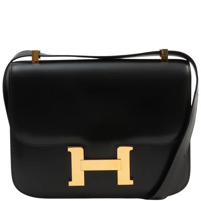 Hermès 1994 Constance 23 Black in Black Box leather from VINTAGE QOO TOKYO
