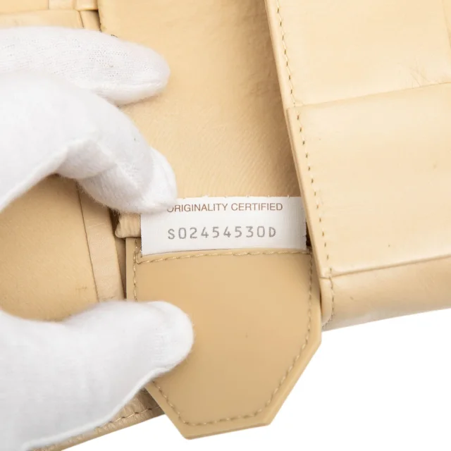 Bottega Veneta Extra Mini Nappa Intrecciato Cassette Crossbody in Beige Nappa leather from Designer Revival, photo 5 of 7