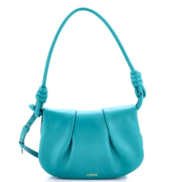 Loewe Paseo Shoulder Bag Leather in blue Leather from Rebag