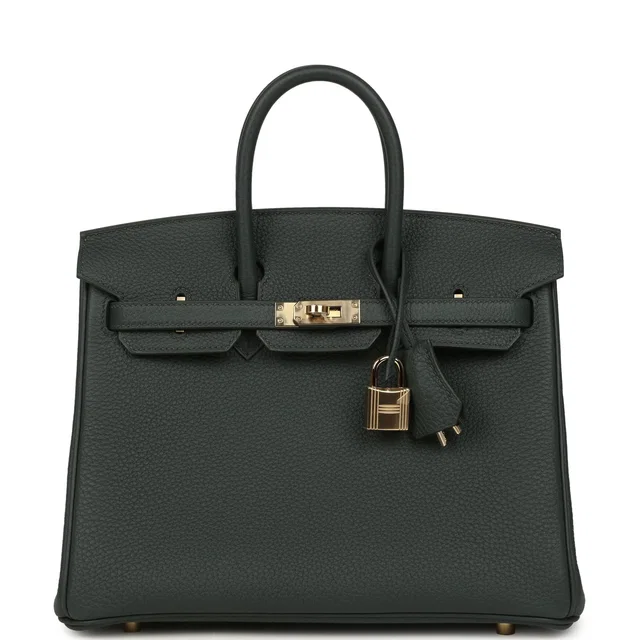 Hermès Birkin 25 Vert Mangrove Togo Permabrass Hardware in Green Togo leather from Madison Avenue Couture