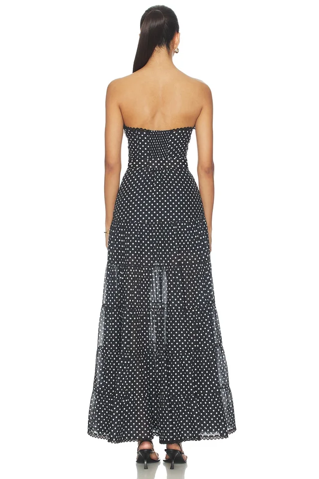 Charo Ruiz Ibiza Jimena Long Dress in Black Dots, photo 3 of 4 from REVOLVE (Canada)