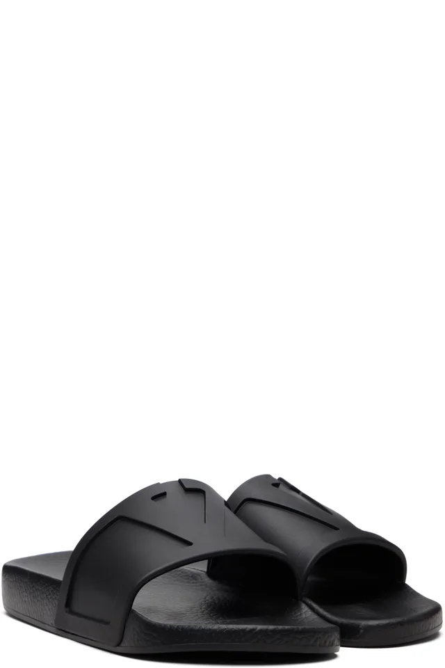 Valentino Garavani Black Coolside Rubber Slide Sandals, photo 4 of 5 from SSENSE