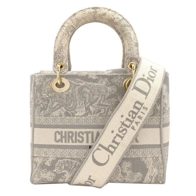 Lady Dior D-Lite 2-Way Handbag Canvas in Canvas from The Reluxe