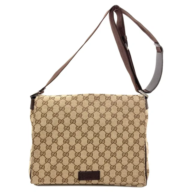 Gucci GG Shoulder Bag Canvas in Canvas from The Reluxe