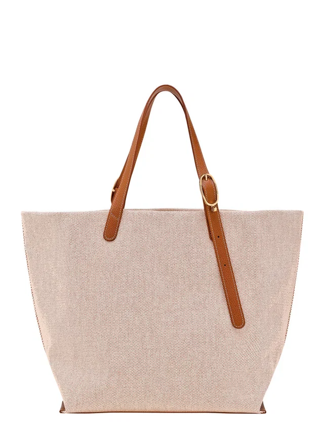 Longchamp Canvas And Leather Shoulder Bag — Brown in Brown Canvas from HEWI