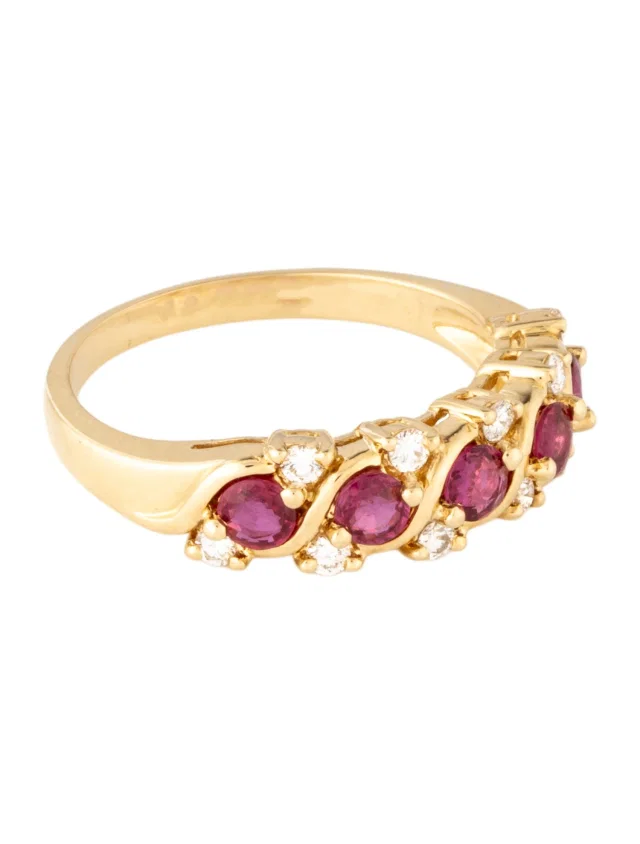 Mikimoto 18K Ruby & Diamond Band in multicolor from The RealReal