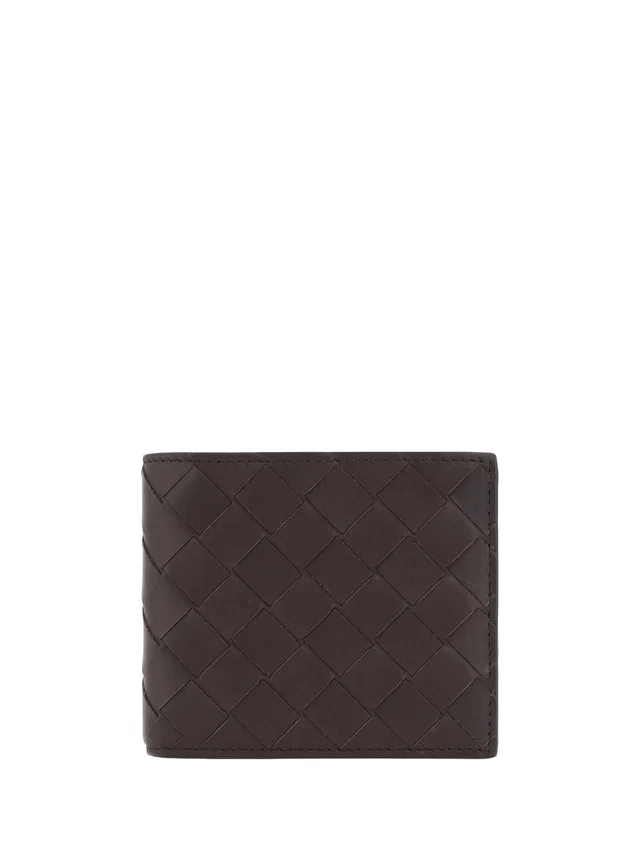 Bottega Veneta Intrecciato Woven Leather Wallet — Silver in Silver Woven leather from HEWI