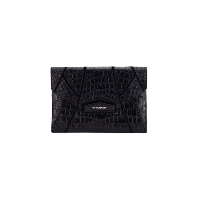 Givenchy Clutch Croc Embossed Black in Black Crocodile from The Purse Affair