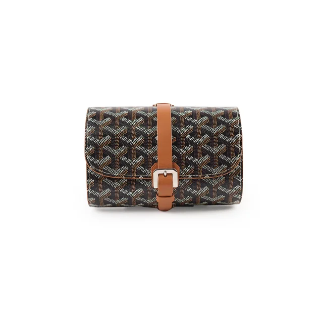 Goyard Clamecy Double Travel Watch Case Tan in Brown Canvas from The Purse Affair