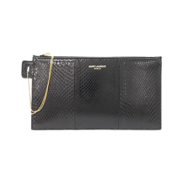 Saint Laurent 669907 L3R0J Pouch in 1000/BLACK / GOLD metal fittings leather from KOMEHYO