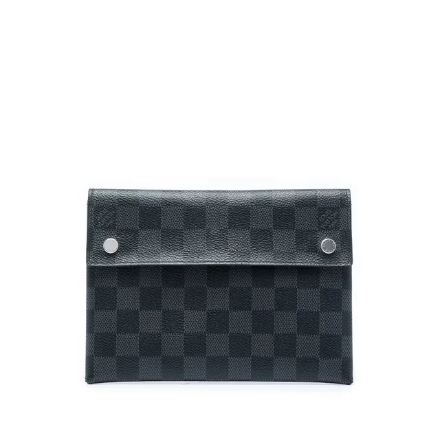 Black Louis Vuitton Damier Graphite Alpha Pochette MM Clutch Bag in Black Canvas from Designer Revival, photo 1 of 1