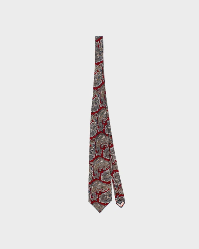 Vintage 1980s Christian Dior Paisley Silk Tie in Silk from Rokit Vintage