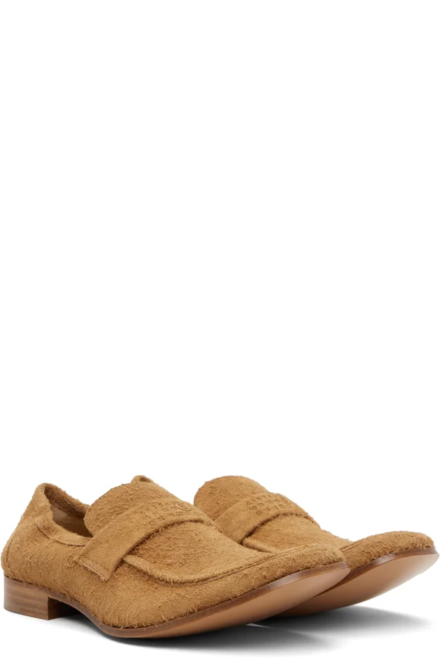 MM6 Maison Margiela Tan Swing-Toe Leather Loafers, photo 4 of 5 from SSENSE
