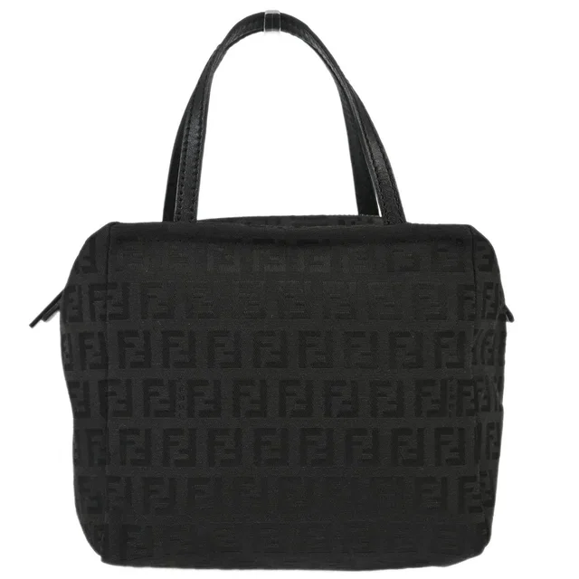 Fendi 2003 Black Zucchino Handbag in Black Canvas from AMORE Vintage Tokyo
