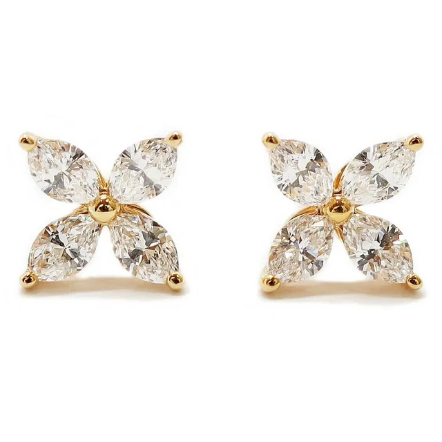 Tiffany & Co. Ten Victoria Earrings Diamond Pink Gold 18K Small in Pink from The Reluxe