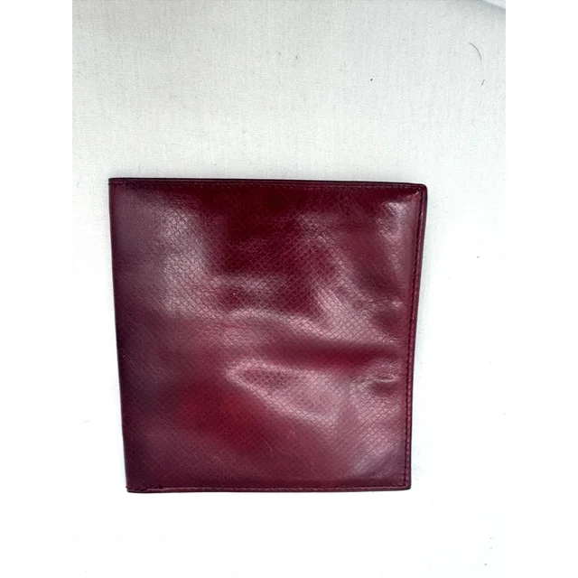 Bottega Veneta Vintage Bifold Burgundy Leather Wallet Stamped Embossed Print in red Leather from Poshmark
