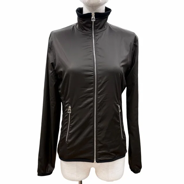 Hermès Fleece Warm Up Side Motif Zip Up Jacket Dark Green in Green Nylon from The Reluxe
