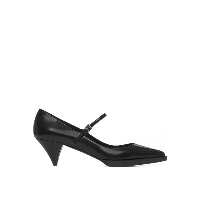 Prada Black Calfskin Mid Heel Pumps in Black Calfskin from HEWI