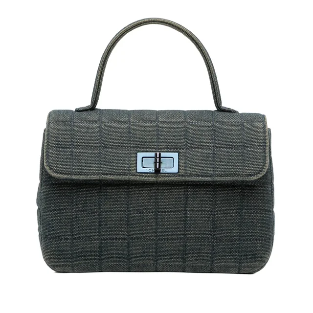 Blue Chanel Reissue 2.55 Chocolate Bar Denim Top Handle Flap Handbag in Brown Denim from Designer Revival, photo 1 of 1