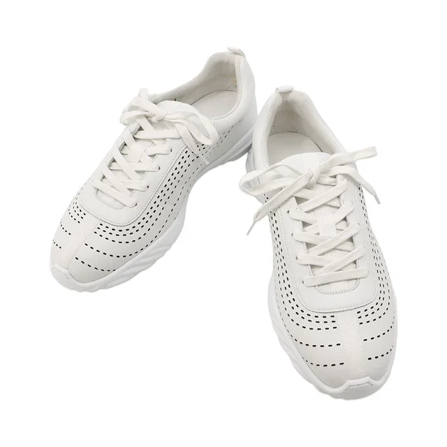 Hermès Sneakers Neon White Leather Fabric Size 43 in White Leather from GALLERY RARE