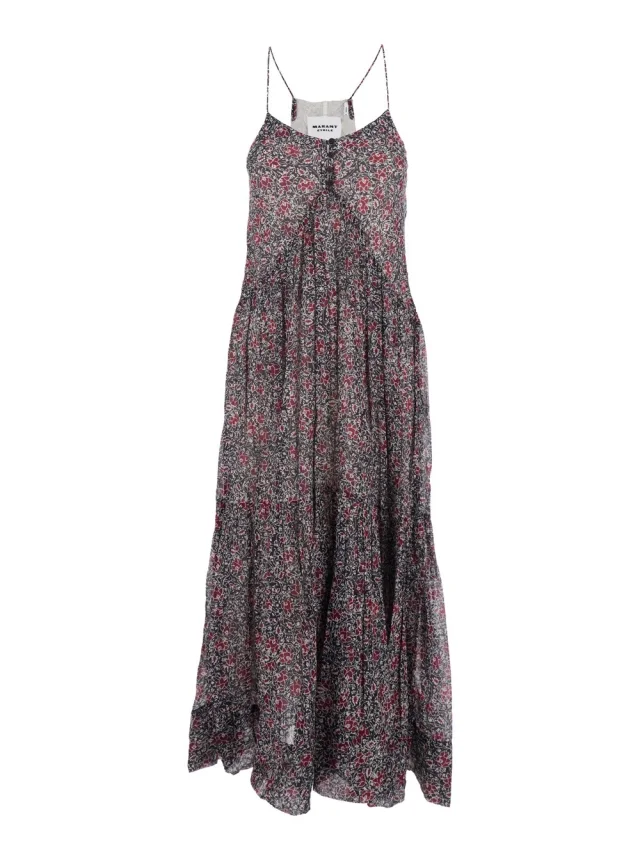 Marant etoile Long Dress 'Sabba' with Straps and All-Over Multicolor Cotton Motif for Women in 100% Cotton from Gaudenzi Boutique, photo 1 of 1