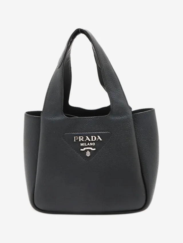 Prada Black Vitello Daino leather mini bag in Black Leather from Sign of the Times