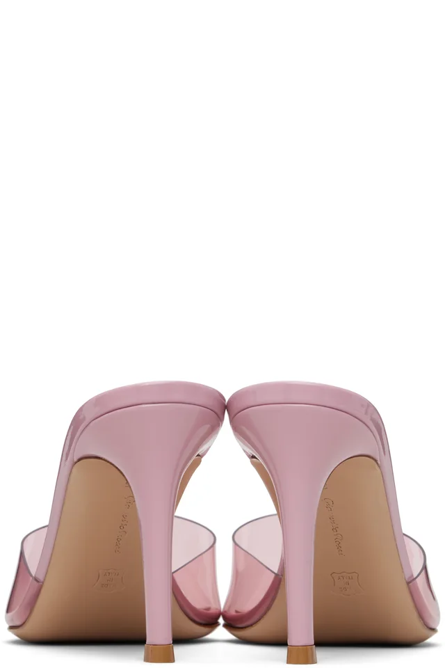 Gianvito Rossi Pink Elle 85 Heeled Sandals, photo 2 of 5 from SSENSE