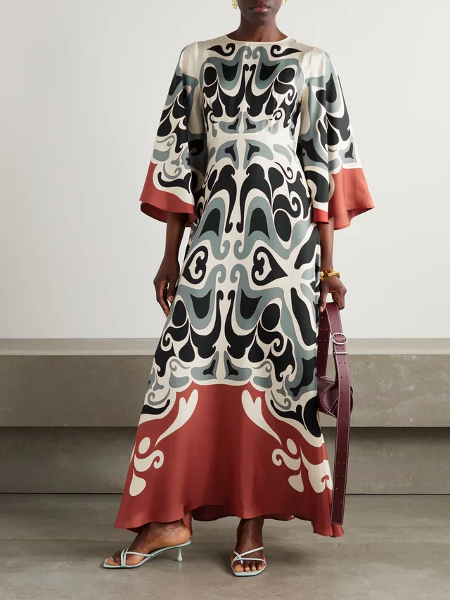 LA DOUBLEJ Silk-twill maxi dress in White, photo 2 of 2 from NET-A-PORTER (Canada)
